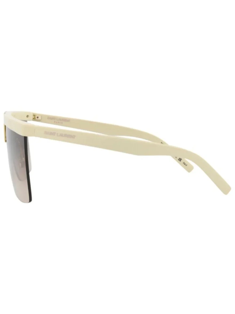 New Saint Laurent Women's Sunglasses Shield Wrap Acetate Frame Ivory Ivory Brown